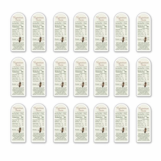 8 oz Muth Jar Nutrition Fakten zu BienenVinyl Aufkleber (Vorderseite)
