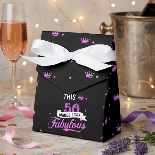 8-Pack 50th Birthday Favor Boxes for Her Geschenkschachtel