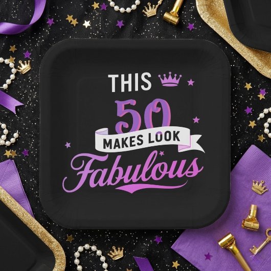 8-Pack Square Paper Plates for Her Birthday Pappteller