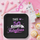 8-Pack Square Paper Plates for Her Birthday Pappteller (Party)