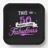 8-Pack Square Paper Plates for Her Birthday Pappteller (Vorderseite)