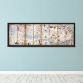 8 Panel Catalan Atlas von Abraham Cresques (1375) Leinwanddruck (Insitu (Holzboden))