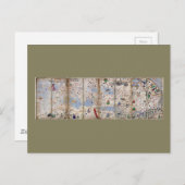 8 Panel Catalan Atlas von Abraham Cresques (1375) Postkarte (Vorne/Hinten)