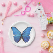 8 Papierplatte Blauer Morpho Schmetterling Pappteller (Party)