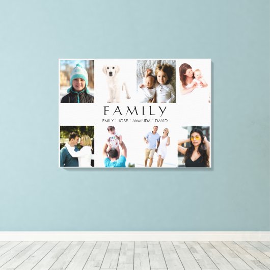 8 Personalisierte Familiennamen für Fotosammlungen Leinwanddruck (Insitu (Holzboden))