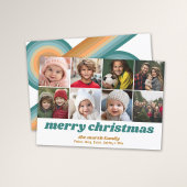 8 Photo Border - Merry Christmas Retro Line Art Feiertagskarte