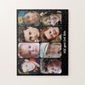 8 photo collage add text black puzzle (Vertikal)