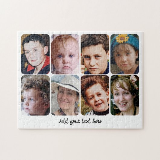 8 photo collage add text puzzle (Horizontal)