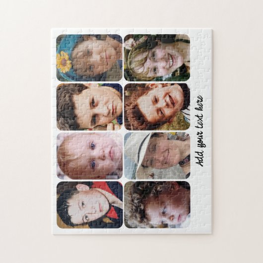 8 photo collage add text puzzle (Vertikal)