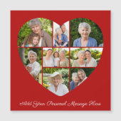 8 Photo Collage Heart Add A Greeting Magnetic Card Magnetkarte (Vorderseite)