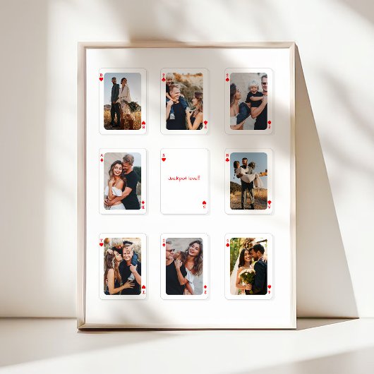 8 Photo Collage How Lucky Are We Playing Cards Poster
