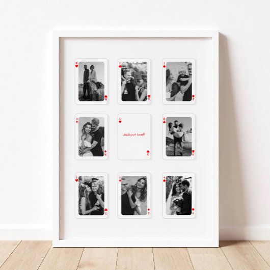 8 Photo Collage How Lucky Are We Playing Cards Poster