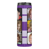 8 photo collage initials purple black thermosbecher (Rückseite)