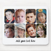 8 photo collage white black mousepad (Vorne)