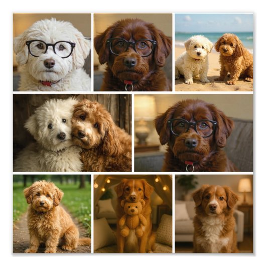 8 Photo Custom Personalized Template Collage Fotodruck (Vorne)