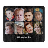 8 photo custom text black schneidebrett (Vorderseite)