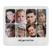 8 photo custom text white schneidebrett (Vorderseite)