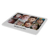 8 photo custom text white schneidebrett (Ecke)