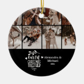 8 Photo Minimalist First Christmas Together Keramik Ornament (Vorne)