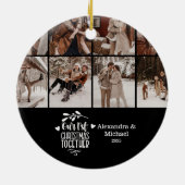 8 Photo Minimalist First Christmas Together Keramik Ornament (Hinten)