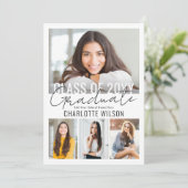 8 Photo Simple Modern Bold Class Year Graduation Ankündigung (Stehend Vorderseite)