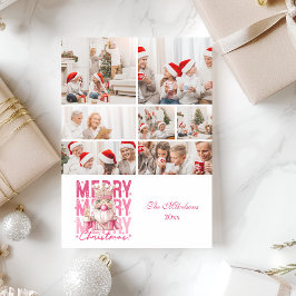 8 Photo Vintage Pink Nutcracker Christmas Feiertagskarte