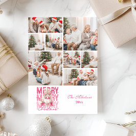 8 Photo Vintage Pink Nutcracker Christmas Feiertagskarte