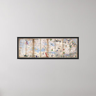 8 Platten-katalanischer Atlas durch Abraham Leinwanddruck