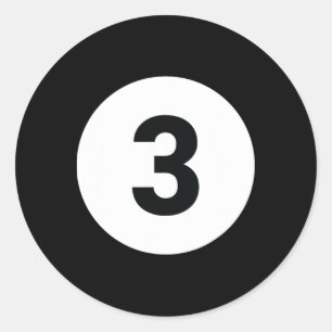 8 Pool Ball 3 Billiards KostümHalloween Gruppe Ma Runder Aufkleber