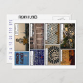 8 postales "French Clichés" con poema en Francés Postkarte (Vorne/Hinten)