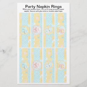 8 pro Blatt Safari Baby Dusche Papier Napkin Rings