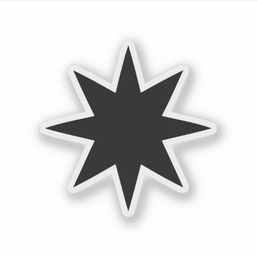 8-Punkte-Stern Aufkleber (Vorderseite)