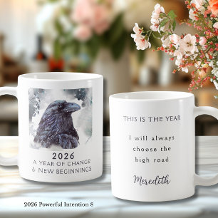 8. Rabe 2026 Jahr des Wandels Mächtige Absicht Kaffeetasse