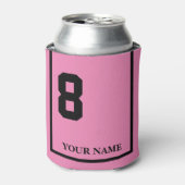 8 Rosa mit schwarzem Sattelleder Dosenkühler (Kanne Vorderseite)