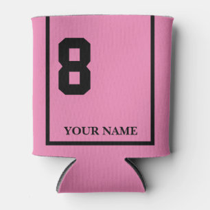 8 Rosa mit schwarzem Sattelleder Dosenkühler