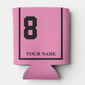 8 Rosa mit schwarzem Sattelleder Dosenkühler (Rückseite)