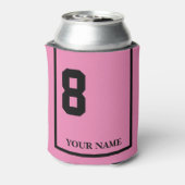 8 Rosa mit schwarzem Sattelleder Dosenkühler (Kanne Rückseite)