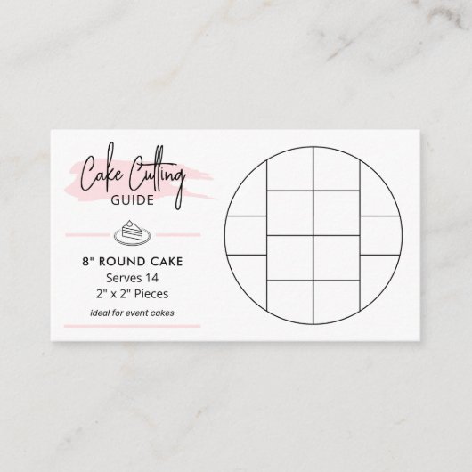 8" Round Cake Cutting Guide 2x2 Event-Portionen Begleitkarte (Vorderseite)