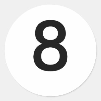 8 RUNDER AUFKLEBER