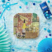 8 Salat oder Appetizer Papier Teller mit Wein (Party)