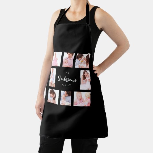 8 Sections Family Photo in Black Frame Schürze (InSitu)