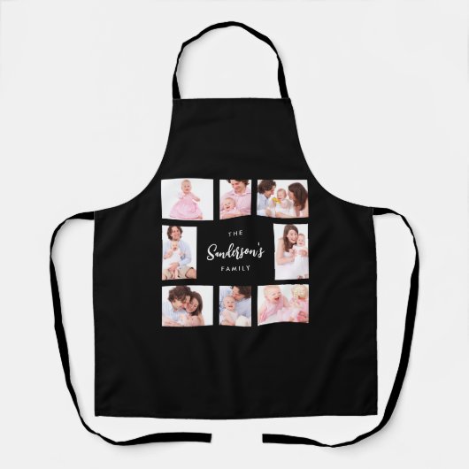 8 Sections Family Photo in Black Frame Schürze (Vorderseite)