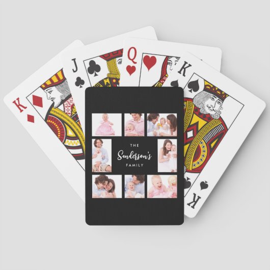 8 Sections Family Photo in Black Frame Spielkarten (Rückseite)