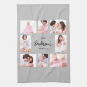 8 Sections Family Photo in Gray Frame Geschirrtuch (Vertikal)