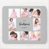 8 Sections Family Photo in Gray Frame Mousepad (Vorne)