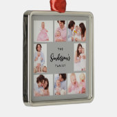 8 Sections Family Photo in Gray Frame Ornament Aus Metall (Rechts)