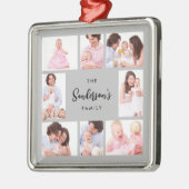 8 Sections Family Photo in Gray Frame Ornament Aus Metall (Links)