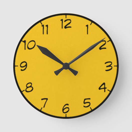 8 Shades of Yellow Clock Runde Wanduhr (Vorderseite)