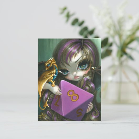 "8 Side Dice Fairy" Postkarte (Stehend Vorderseite)