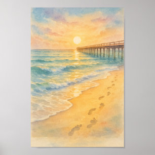 8. Sommer, Goldene Flut, saisonale Printwerbung Poster